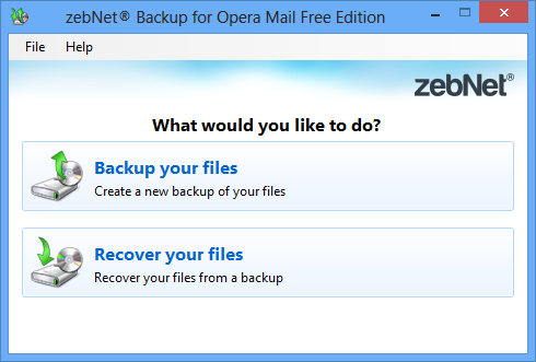 zebNet Backup for Opera Mail Free Edition