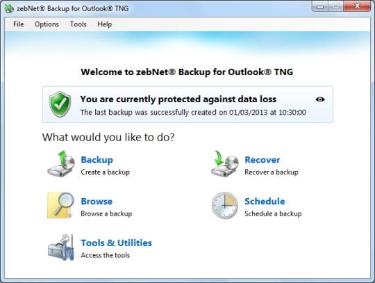 zebNet Backup for Outlook TNG