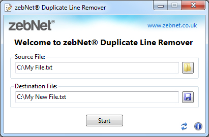 ZebNet Duplicate Line Remover