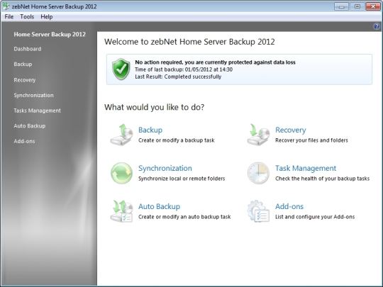 ZebNet Home Server Backup 2012