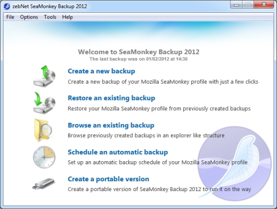 zebNet SeaMonkey Backup 2012