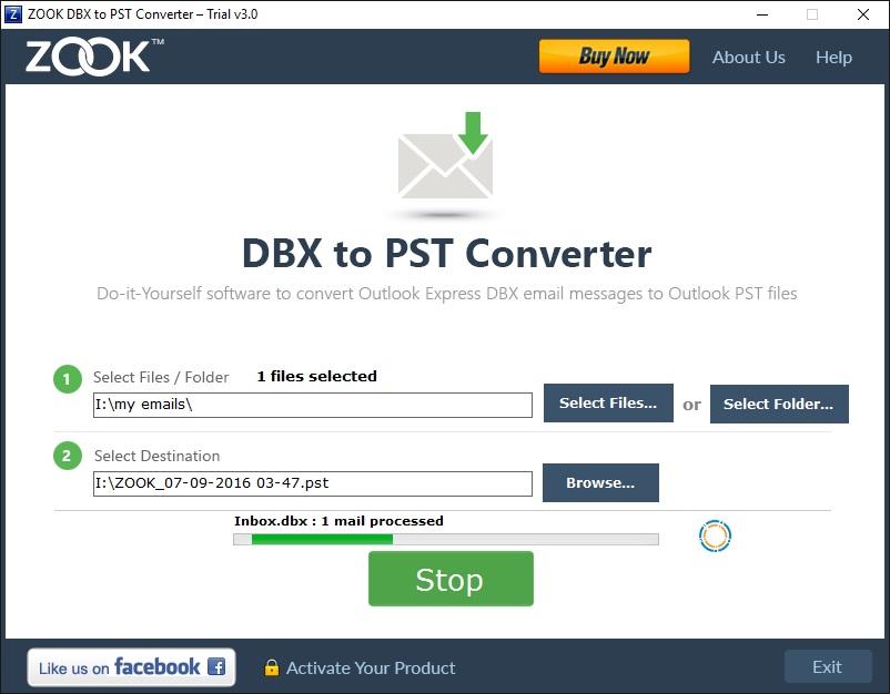 ZOOK DBX to PST Converter