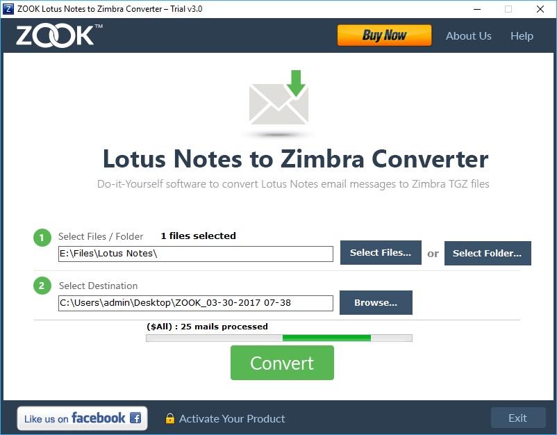 ZOOK Lotus Notes to Zimbra Converter