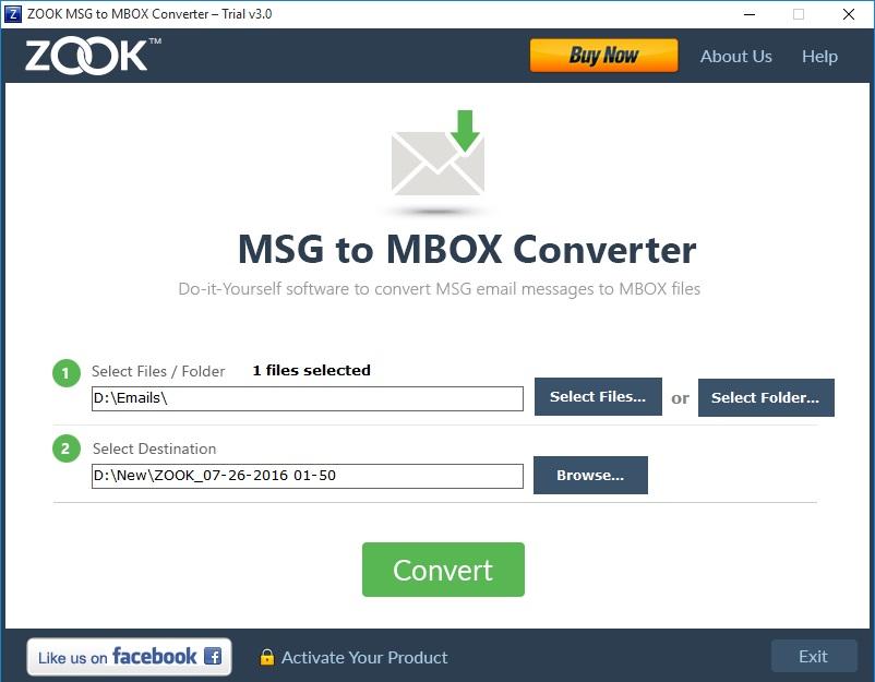 Zook MSG to MBOX Converter