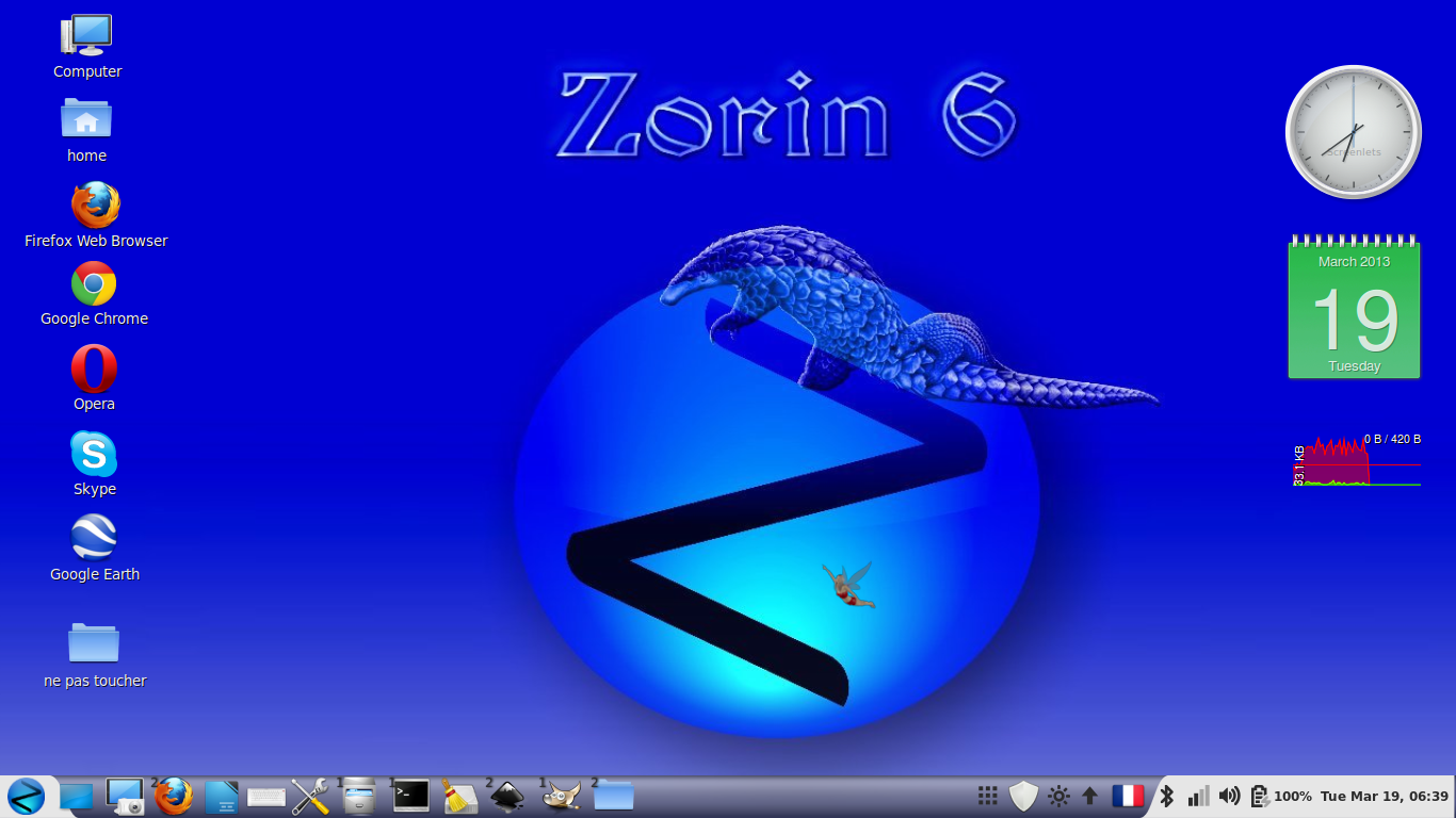 Zorin OS 6 Core (Awn dock)